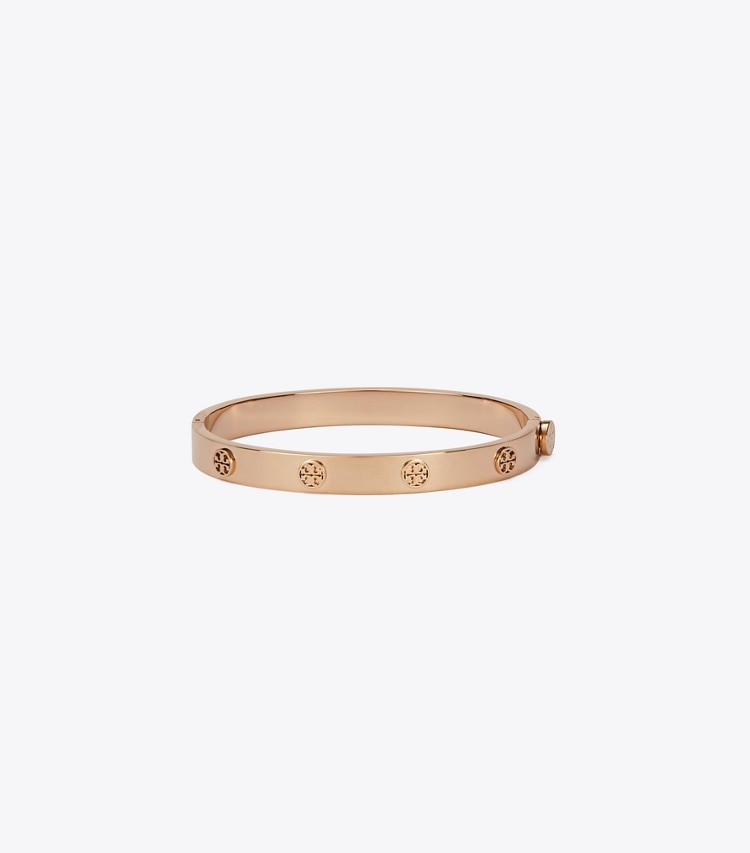 Tory Burch designer bracelets Icon Hinge Bracelet in Rose Gold front