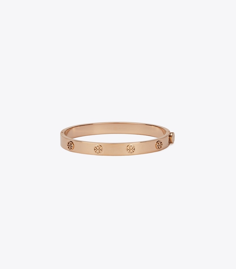 Tory Burch designer bracelets Icon Hinge Bracelet in Rose Gold front