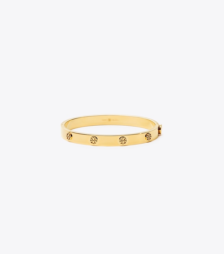 Tory Burch designer bracelets Icon Hinge Bracelet in Tory Gold front