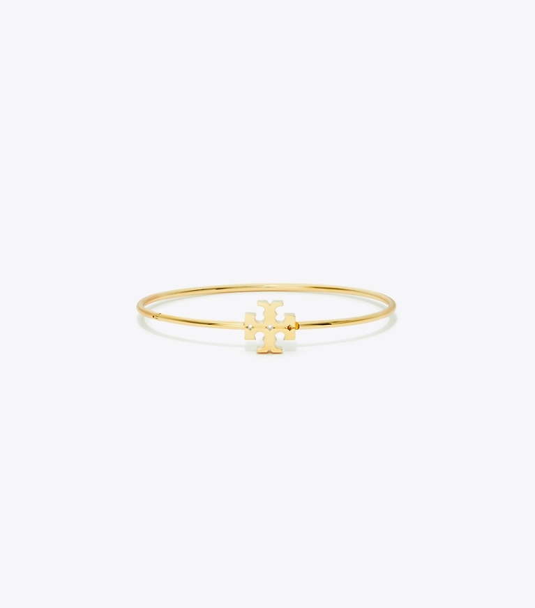 Tory Burch designer bracelets Icon Hinged Cuff in Tory Gold front