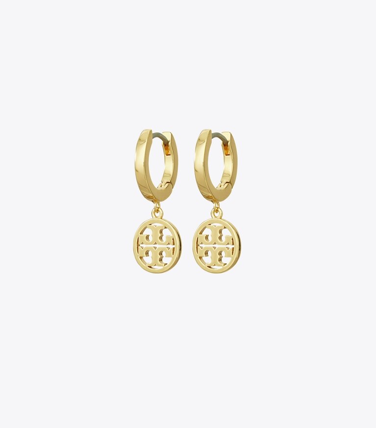 Tory Burch designer イヤリング＆ピアス ミラー ハギー フープピアス in Tory Gold ディテール