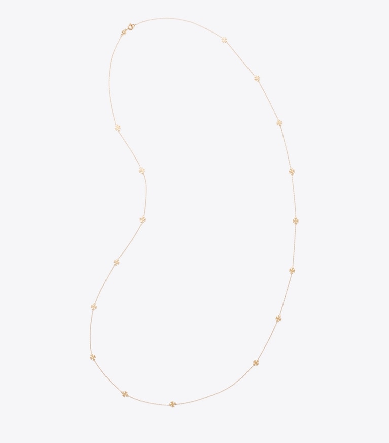 Tory Burch designer necklaces Icon Long Necklace in Tory Gold overhead