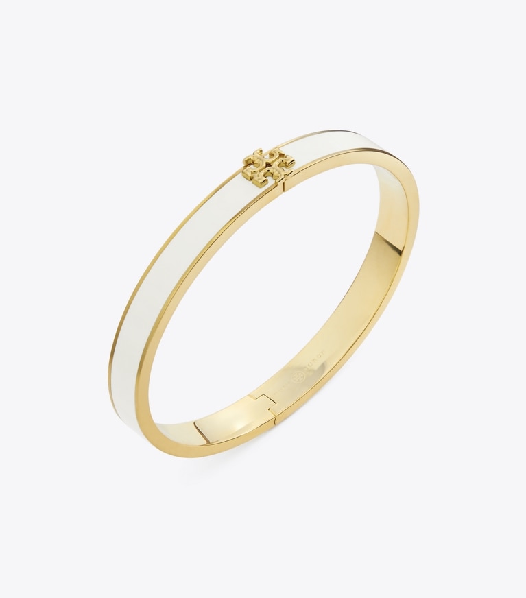 Tory Burch designer bracelets Icon Medium Enamel Bracelet in Tory Gold / New Ivory front