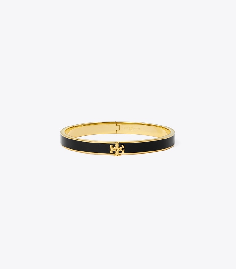 Tory Burch designer bracelets Icon Medium Enamel Bracelet in Tory Gold / Black front