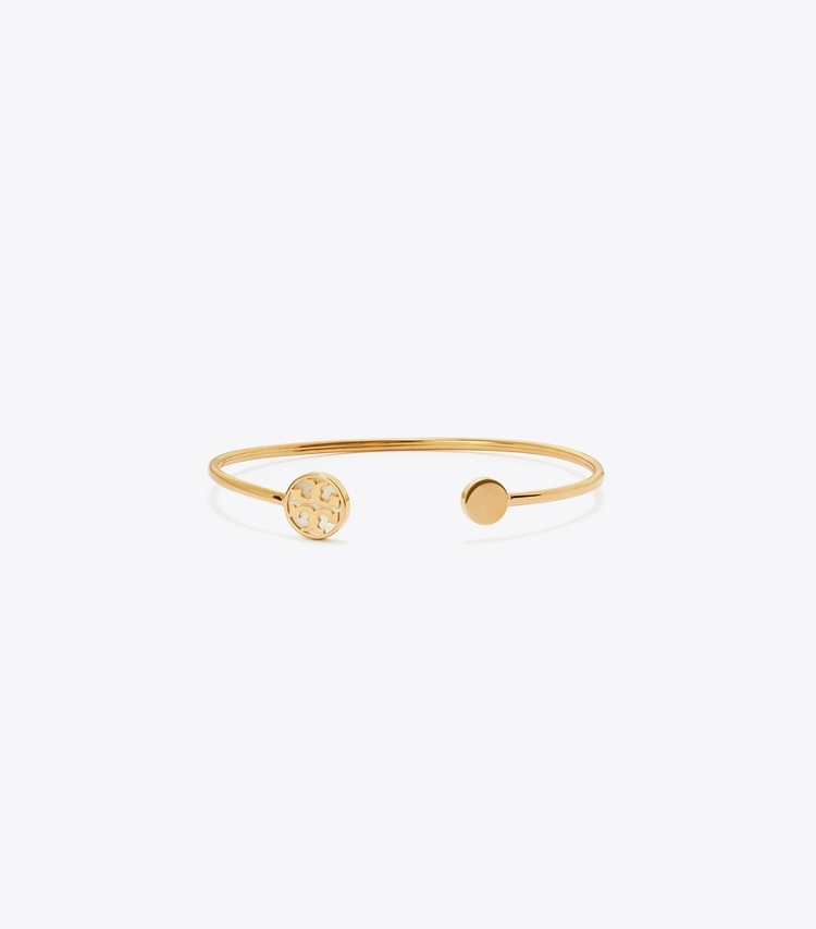 Tory Burch diseñador pulseras Icon Mother Of Pearl Cuff en Tory Gold / Mother of Pearl frente