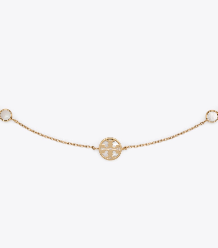 Tory Burch designer necklaces Icon Mother Of Pearl Necklace in Tory Gold / Mother of Pearl detail