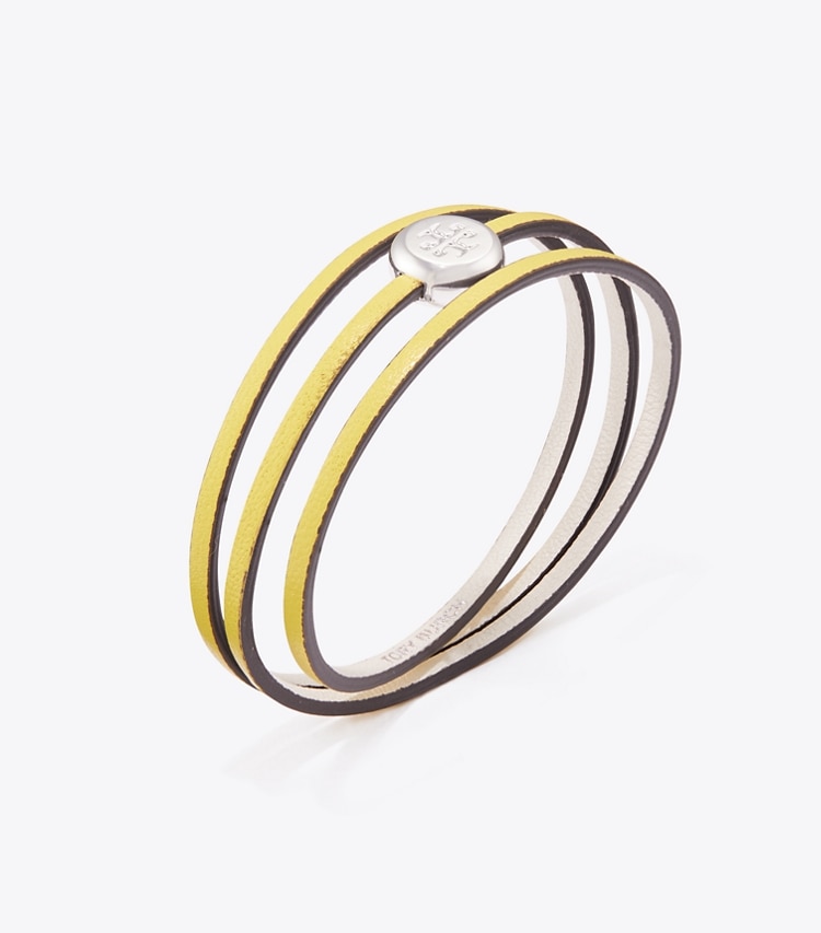 Tory Burch designer bracelets Icon Multi-Strand Bracelet in Light Silver / Calendula detail
