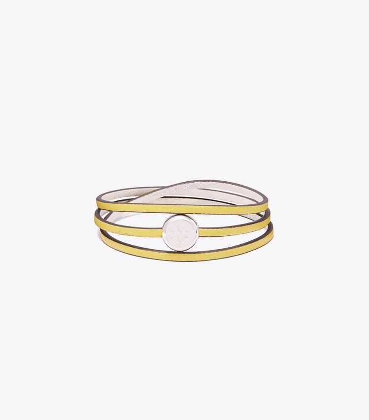 Tory Burch designer bracelets Icon Multi-Strand Bracelet in Light Silver / Calendula front