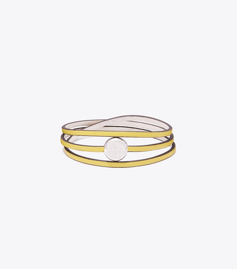 Tory Burch designer bracelets Icon Multi-Strand Bracelet in Light Silver / Calendula front