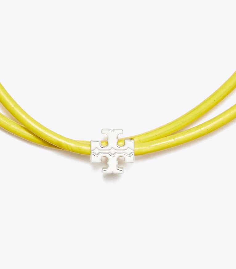 Tory Burch designer armbänder Icon Multi-Wrap Slider Bracelet in Light Silver / Yellow front