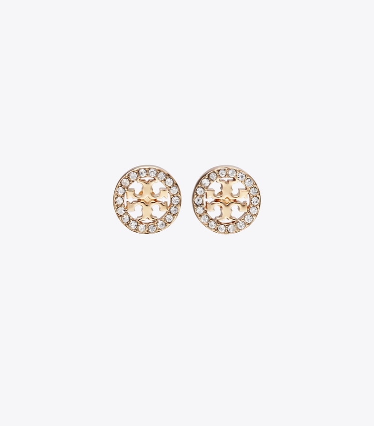 Tory Burch designer jewelry boxes Icon Necklace Earrings Gift Set in Tory Gold / Tory Silver / Crystal detail