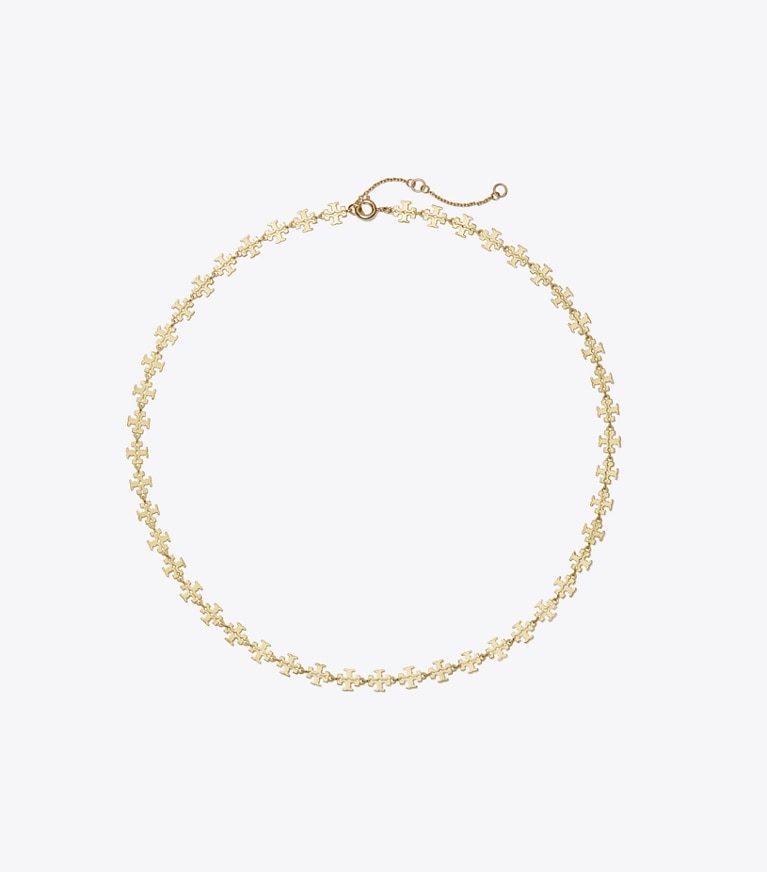 Tory Burch designer necklaces Icon Necklace in Tory Gold front