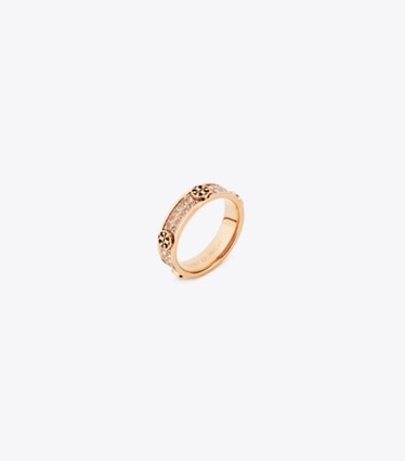 Tory Burch designer ringe Icon Nietenring in Rose Gold / Pink angle