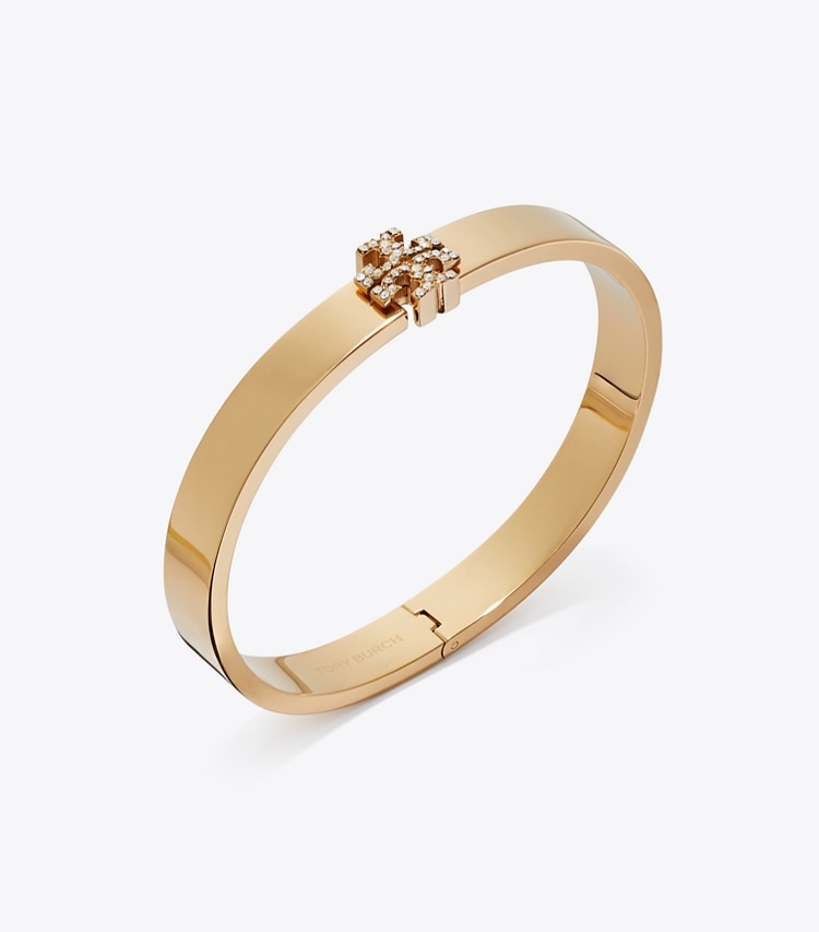Tory Burch designer bracelets Icon Pavé Bracelet in Tory Gold / Crystal detail