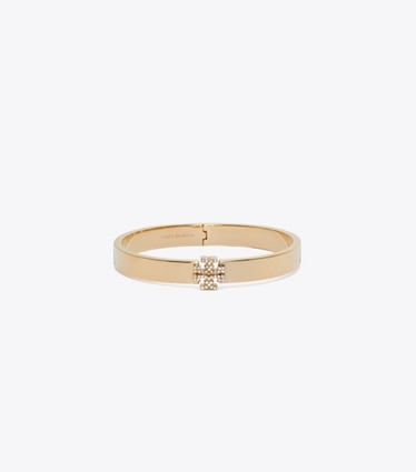 Tory Burch designer bracelets Icon Pavé Bracelet in Tory Gold / Crystal front