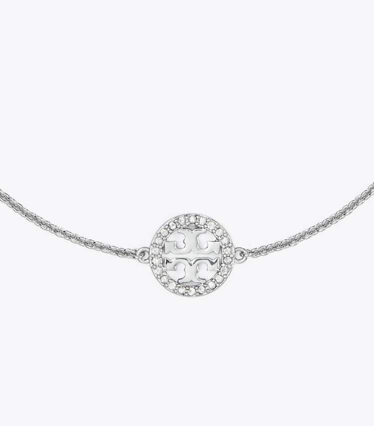 Tory Burch designer ブレスレット ミラーパヴェ チェーンブレスレット in Tory Silver / Crystal ディテール
