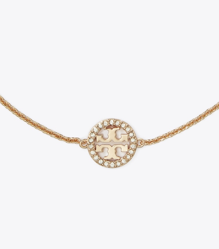 Tory Burch designer bracelets Icon Pavé Chain Bracelet in Rose Gold / Crystal detail