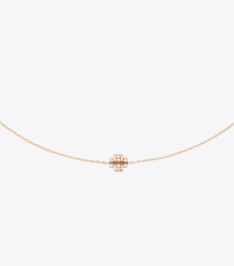 Tory Burch designer necklaces Icon Pavé Delicate Necklace in Tory Gold / Crystal detail