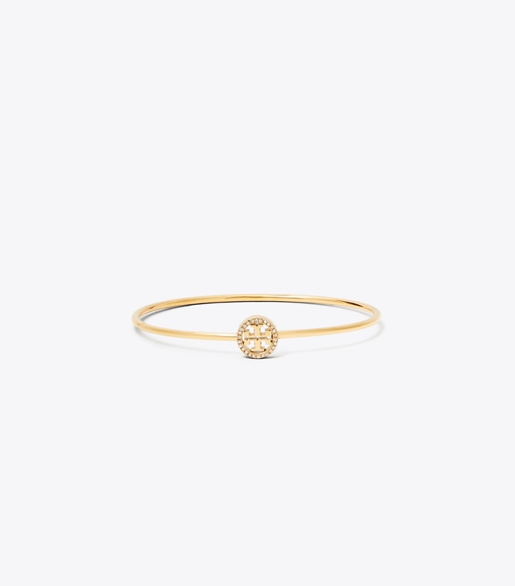 Tory Burch designer ブレスレット アイコン パヴェ ヒンジ ブレスレット in Tory Gold / Crystal front