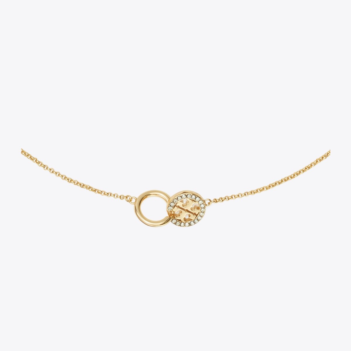 From our Icon collection. Inspired by our signature Double T  Tory Burch Gold and Brown Geometric Necklace main image 1