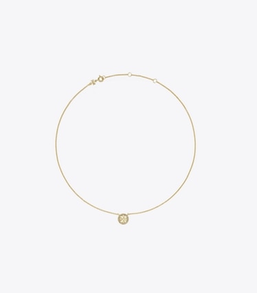 Tory Burch designer ネックレス ミラー パヴェ ペンダント ネックレス in Tory Gold/Crystal front
