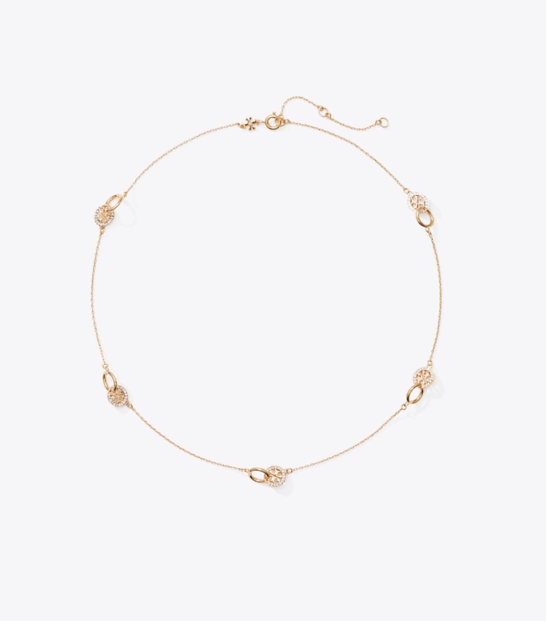 Icon Pavé Interlocking Necklace: Women's Designer Necklaces | Tory