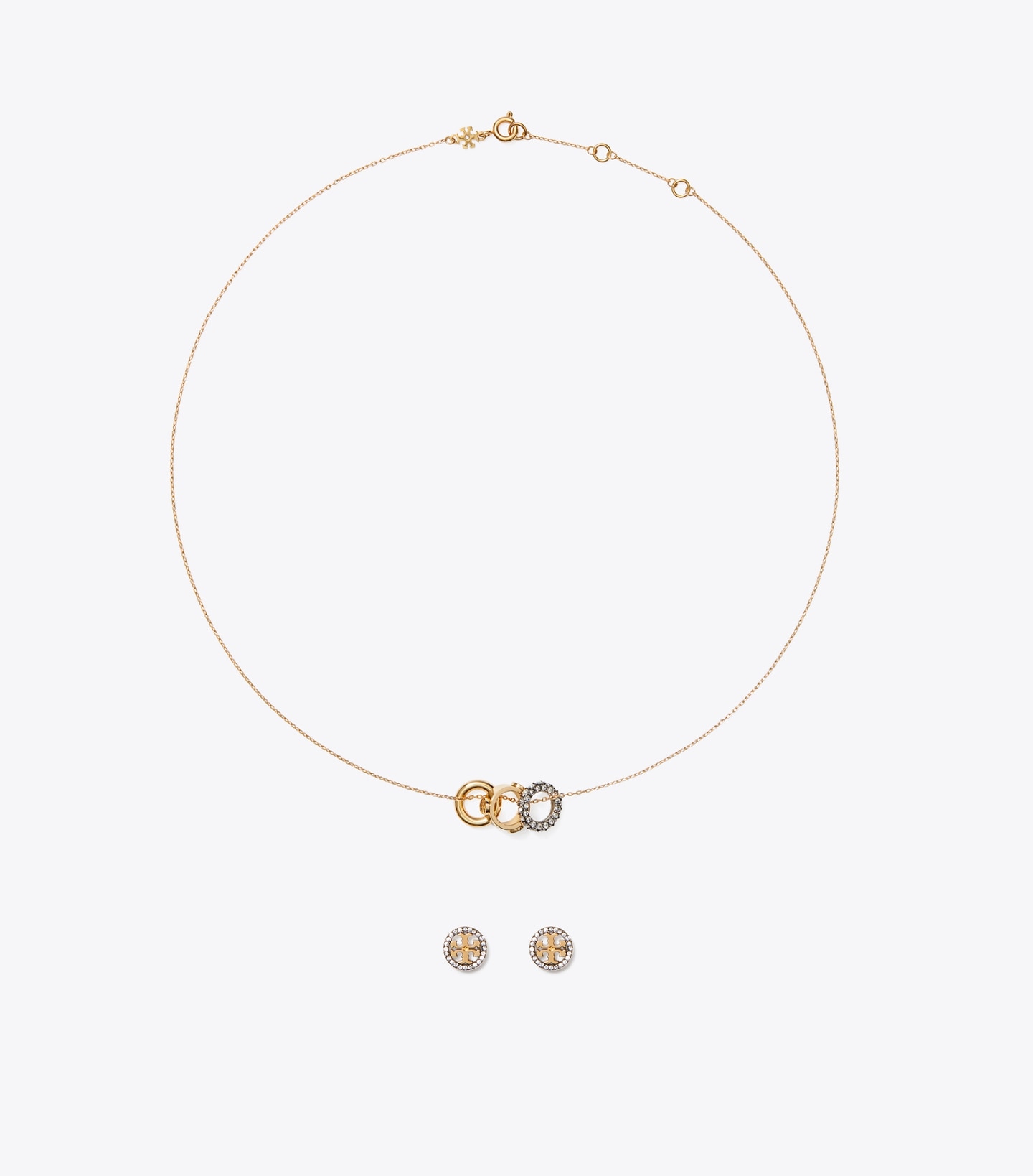 Icon Pavé Necklace and Earring Set