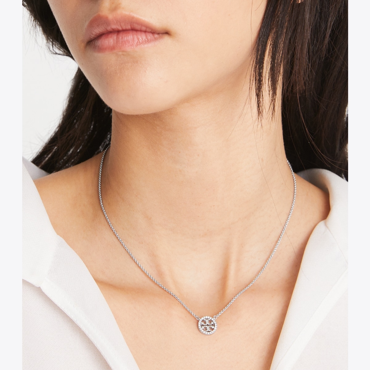 Icon Pavé Pendant Necklace: Women's Designer Necklaces | Tory Burch