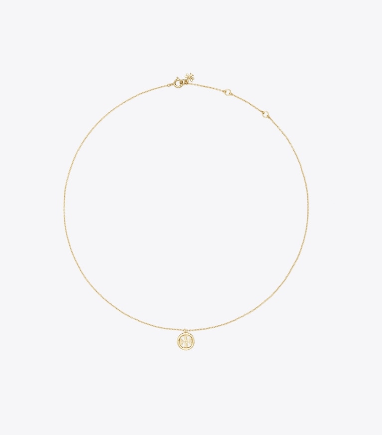 Tory Burch designer necklaces Icon Pendant Necklace in Tory Gold front