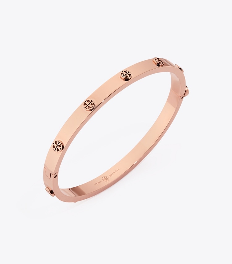 Tory Burch designer armbänder Icon Scharnierarmreif mit Nieten, 5 mm in Rose Gold detail