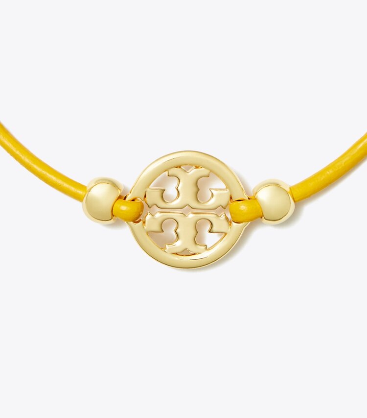 Tory Burch designer bracelets Icon Slider Bracelet in Tory Gold / Goldfinch detail
