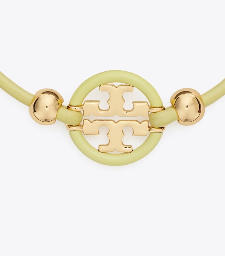Tory Burch designer armbänder Icon Slider Bracelet in Tory Gold / Frozen Zest front