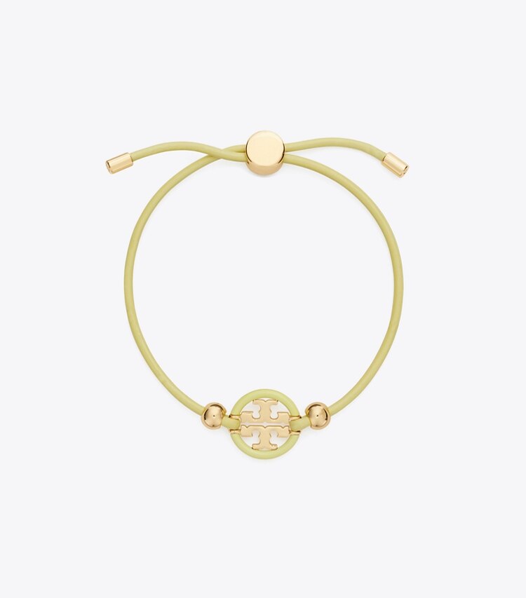 Tory Burch designer armbänder Icon Slider Bracelet in Tory Gold / Frozen Zest front