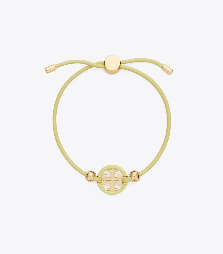Tory Burch designer armbänder Icon Slider Bracelet in Tory Gold / Frozen Zest front