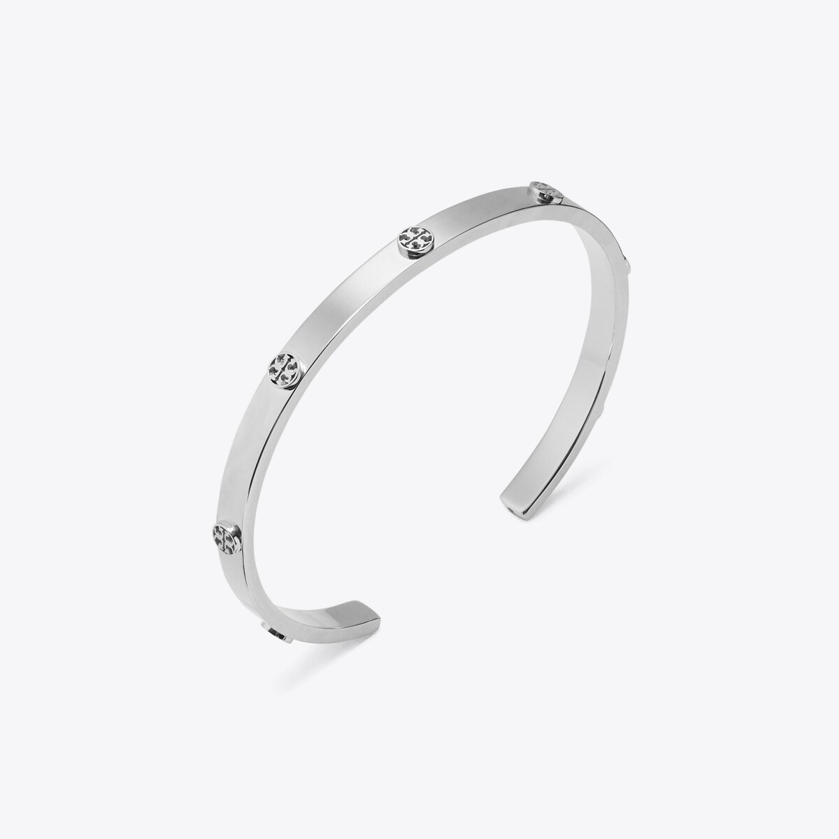 Tory Burch Silver Crystal Logo Hinged Bracelet TORY BURCH DOUBLE T LOGO CRYSTAL SHINING BRACELET main image 4