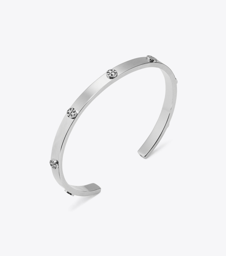 Tory Burch designer bracelets Icon Stud Cuff in Tory Silver front
