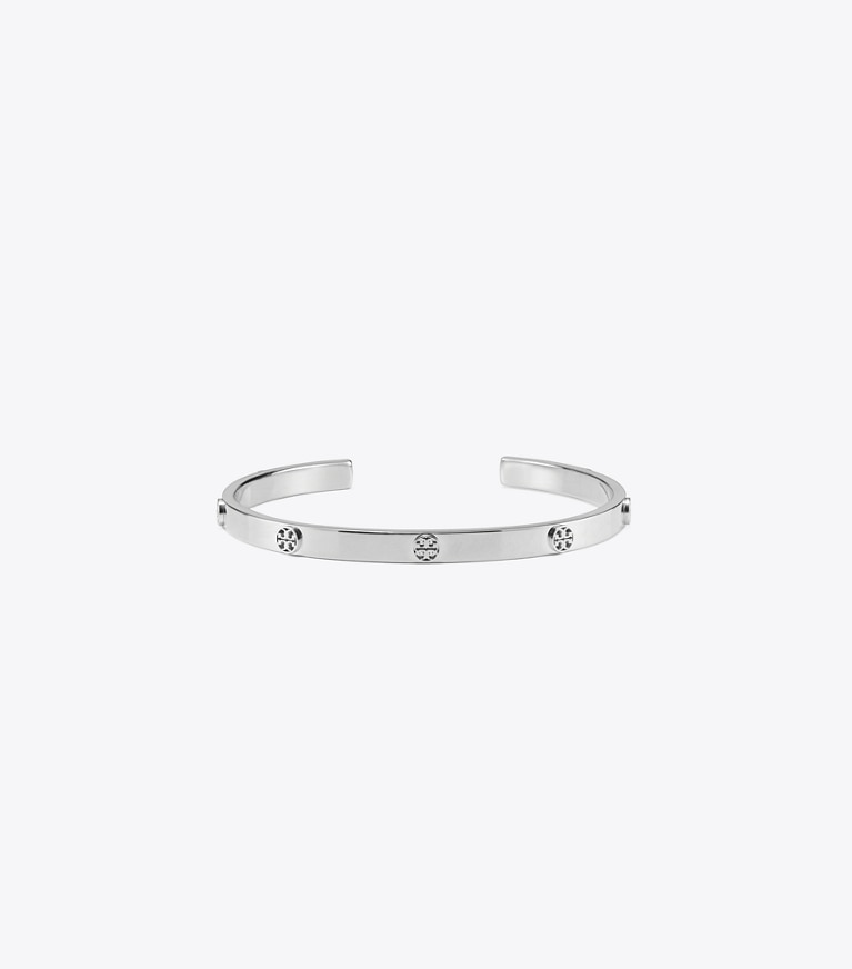 Tory Burch designer bracelets Icon Stud Cuff in Tory Silver front