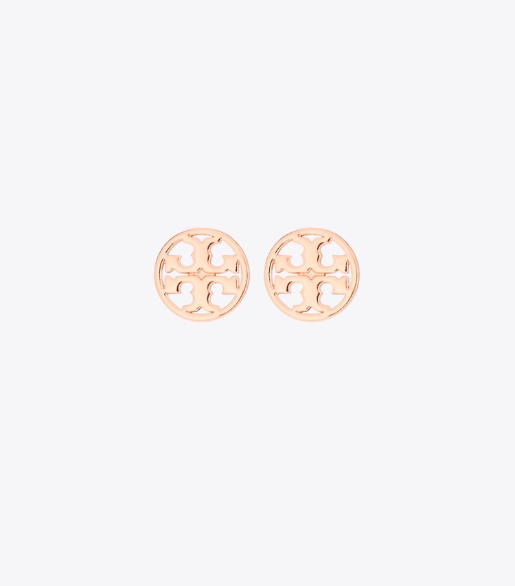 Tory Burch designer earrings Icon Stud Earrings in Rose Gold front