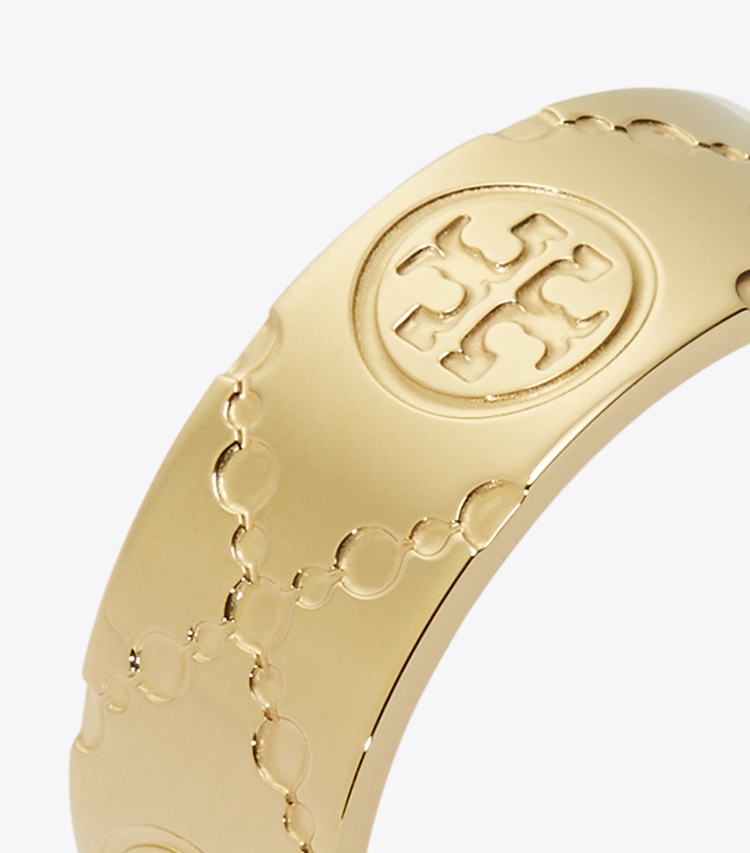 Tory Burch designer rings Icon T Monogram Ring in Tory Gold detail