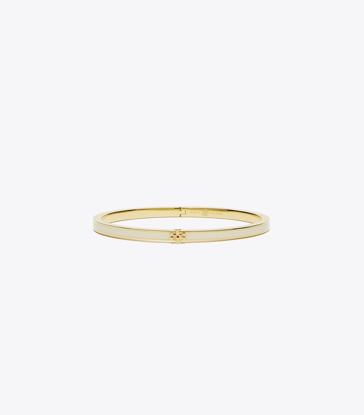 Tory Burch designer ブレスレット キラ エナメル スリムブレスレット in Tory Gold / New Ivory front