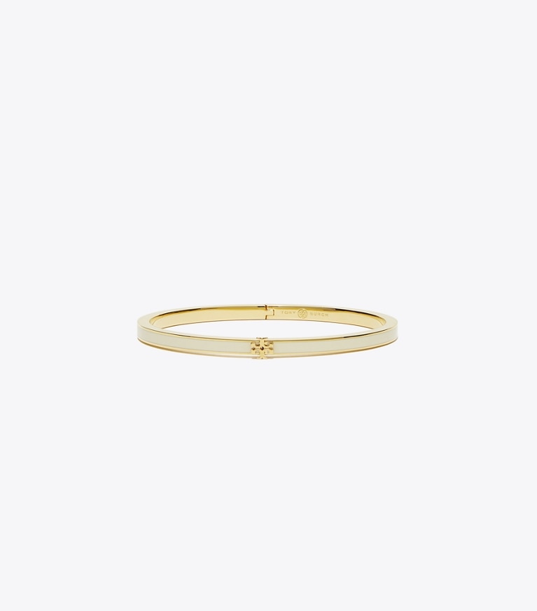 Tory Burch designer ブレスレット キラ エナメル スリムブレスレット in Tory Gold / New Ivory front