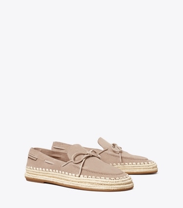 Tory Burch designer mocassini Il Boaty in rafia in AVOLA / NATURAL angle