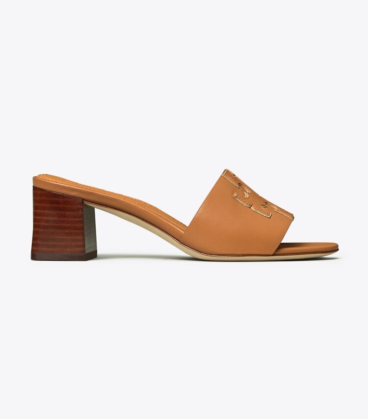 Tory Burch designer sandals Ines 55mm Slide - C in Tan/Spark Gold side