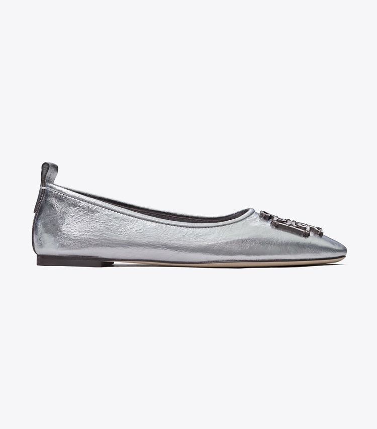 Tory Burch designer flats Ines Ballet in Silver side