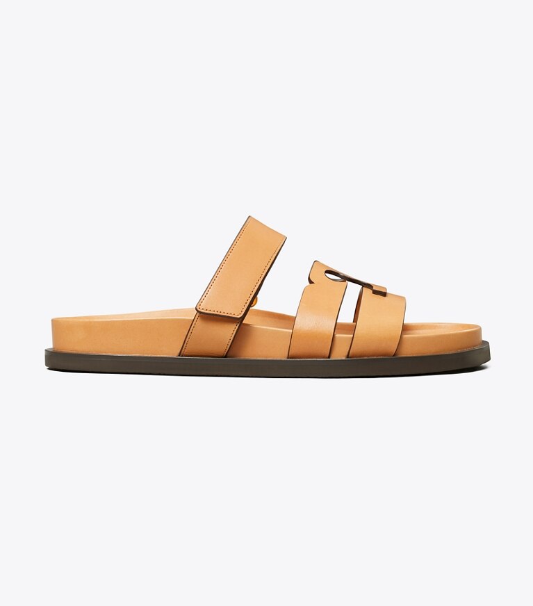 Tory Burch designer sandales Ines Claquettes dans CAMELLO de côté