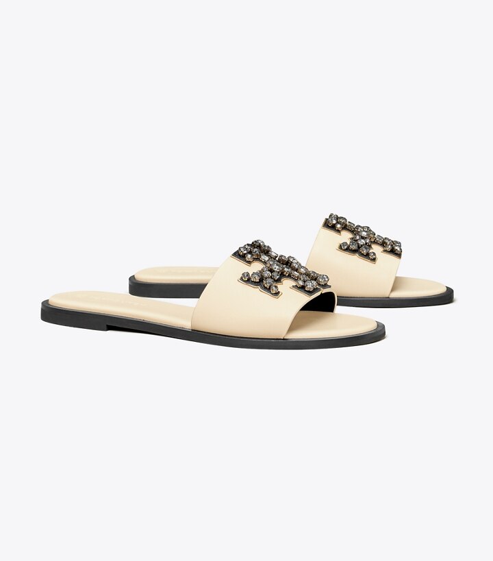 tory burch ines embellished leather slides