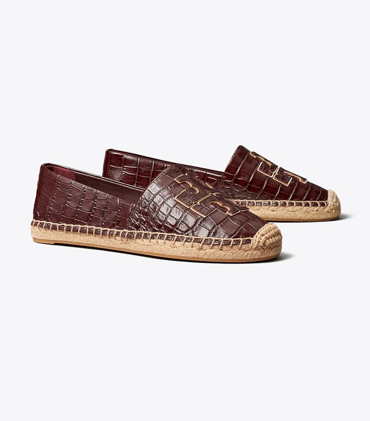 Tory Burch designer espadrilles Ines Espadrille in PLUM / GOLD angle