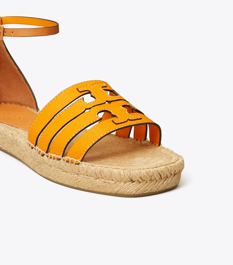 Tory Burch designer エスパドリーユ イネス マルチストラップ エスパドリーユサンダル in ORANGE LILY / BRANDY angle