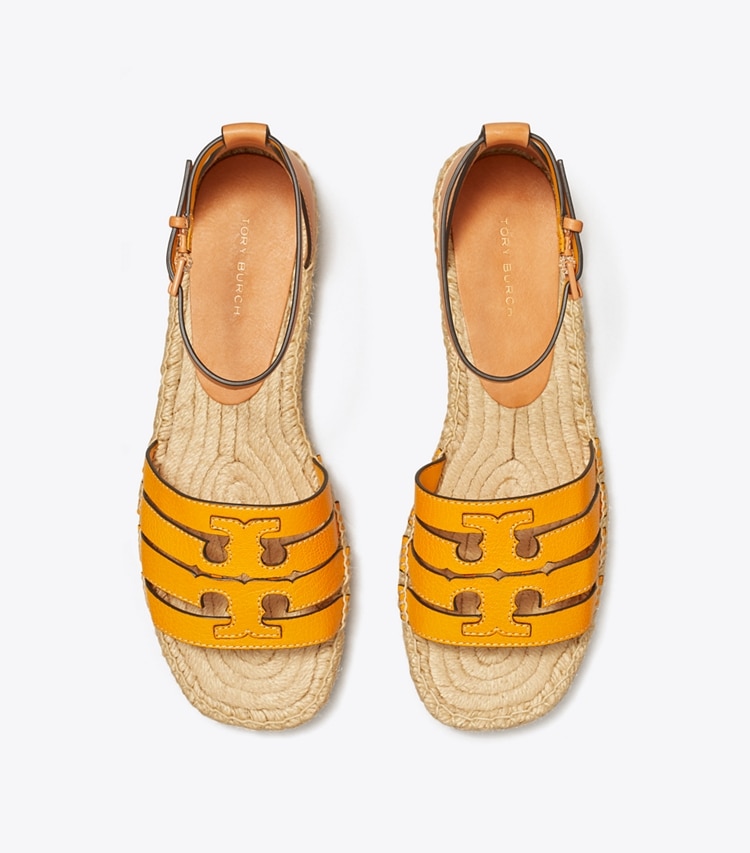 Tory Burch designer エスパドリーユ イネス マルチストラップ エスパドリーユサンダル in ORANGE LILY / BRANDY オーバーヘッド
