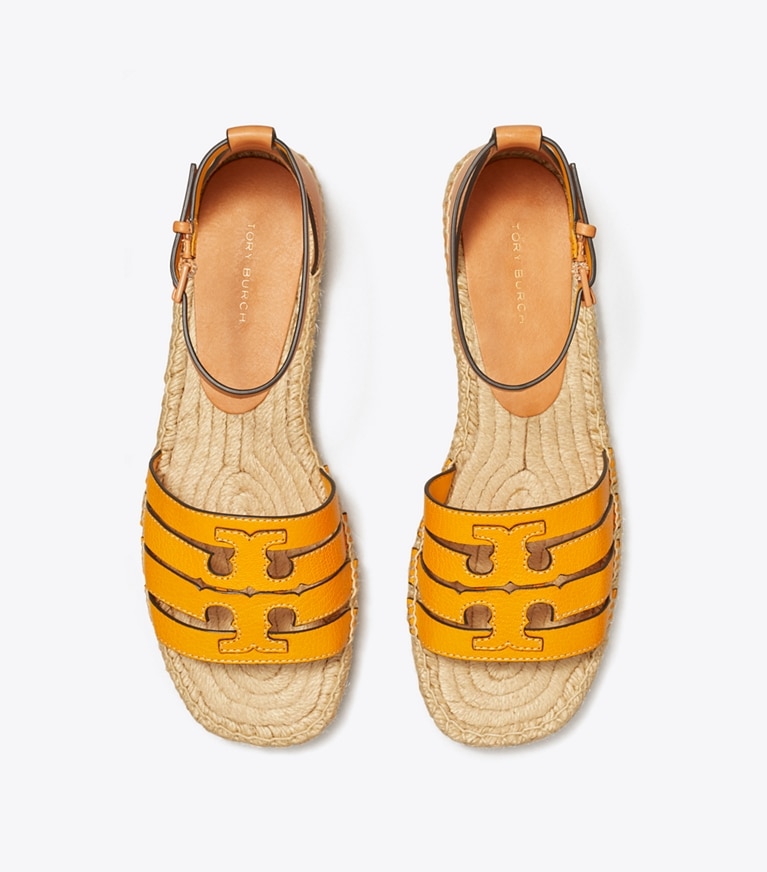 Tory Burch designer エスパドリーユ イネス マルチストラップ エスパドリーユサンダル in ORANGE LILY / BRANDY angle